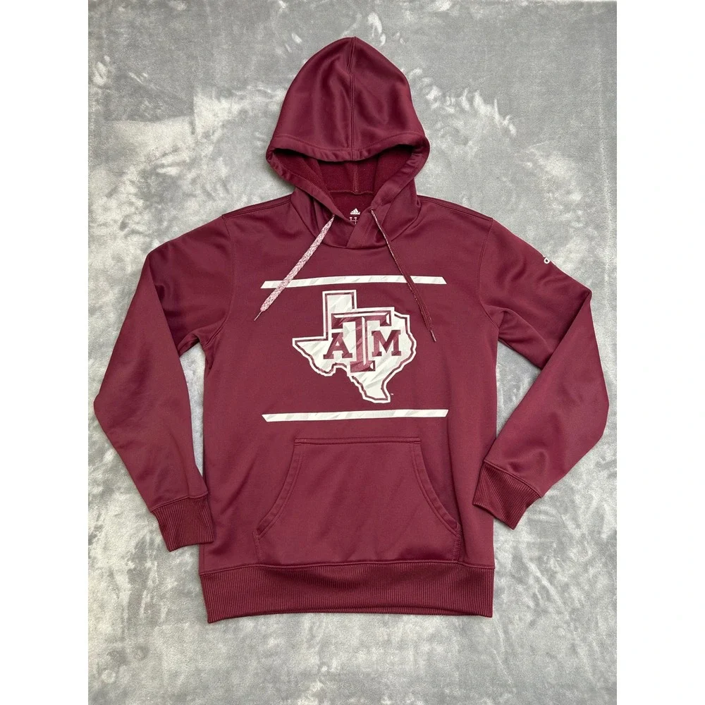 Adidas Texas A&M Aggies Hoodie Mens Small Maroon Climawarm ATM Sweatshirt